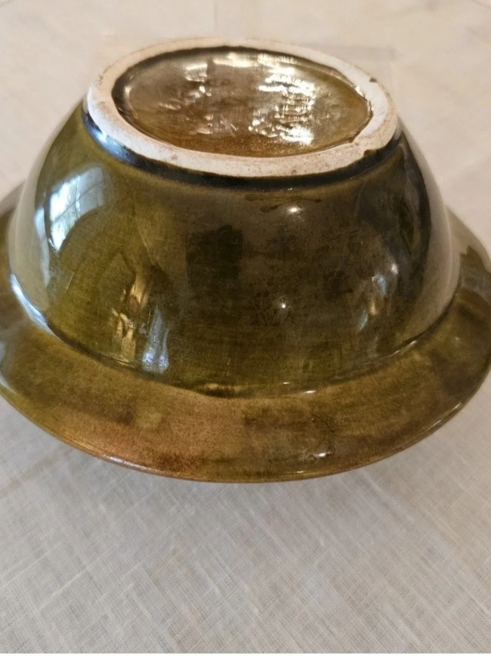 Vintage Wade of California Green Drip Glaze Bowl 6.5